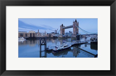 Framed St. Katharine Pier and Tower Bridge, Thames River, London, England Print