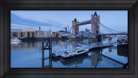 Framed St. Katharine Pier and Tower Bridge, Thames River, London, England Print