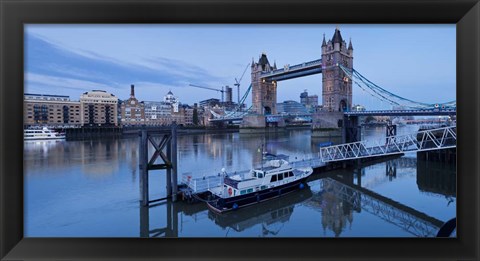 Framed St. Katharine Pier and Tower Bridge, Thames River, London, England Print