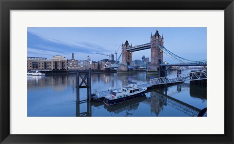 Framed St. Katharine Pier and Tower Bridge, Thames River, London, England Print