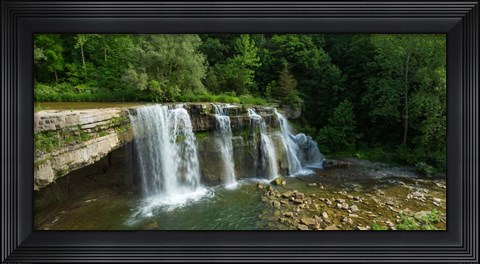 Framed Ludlowville Falls on Salmon Creek, Finger Lakes, New York State Print