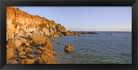 Framed Cliffs at coast, Conil De La Frontera, Cadiz Province, Andalusia, Spain Print