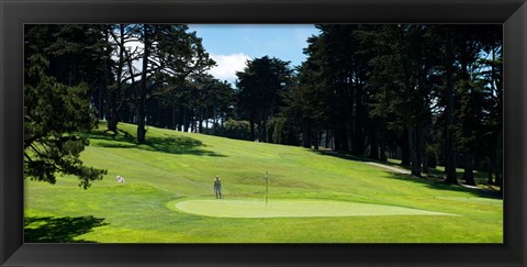 Framed Player at Presidio Golf Course, San Francisco, California Print