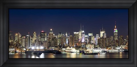 Framed Hudson River at Dusk, Manhattan, New York City Print