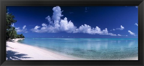 Framed Matira Beach, Bora Bora Polynesia Print