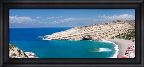 Framed Matala Bay, Heraklion District, Crete, Greece Print