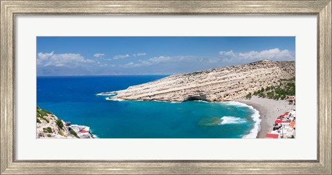 Framed Matala Bay, Heraklion District, Crete, Greece Print