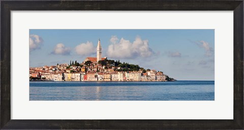 Framed Old Town and St. Euphemia&#39;s Basilica, Rovinj, Istria, Croatia Print
