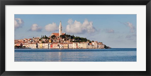 Framed Old Town and St. Euphemia&#39;s Basilica, Rovinj, Istria, Croatia Print