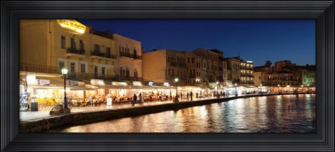 Framed Promenade at Venetian Port, Chania, Crete, Greece Print
