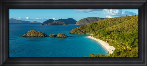 Framed Trunk Bay and beach, St. John, US Virgin Islands Print