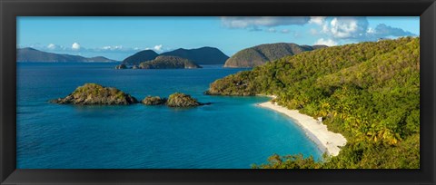 Framed Trunk Bay and beach, St. John, US Virgin Islands Print