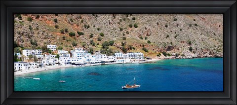 Framed Loutro, Chania, Crete, Greece Print