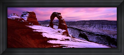 Framed Arches National Park with Snow, Utah Print
