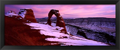 Framed Arches National Park with Snow, Utah Print