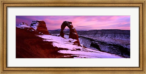 Framed Arches National Park with Snow, Utah Print