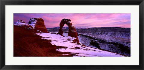 Framed Arches National Park with Snow, Utah Print