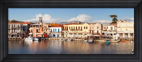Framed Venetian Harbour, Rethymno, Crete, Greece Print