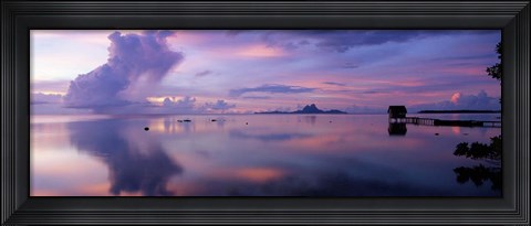 Framed Hut in the Sea, Bora Bora, French Polynesia Print