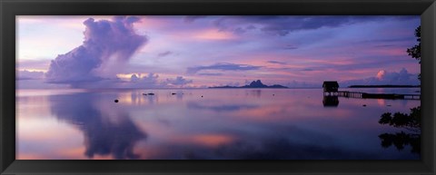 Framed Hut in the Sea, Bora Bora, French Polynesia Print