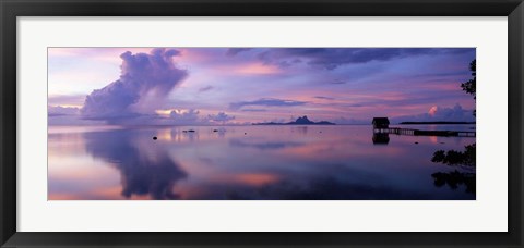 Framed Hut in the Sea, Bora Bora, French Polynesia Print