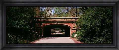 Framed Footbridge in Central Park, Manhattan, New York City Print