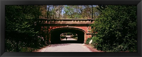 Framed Footbridge in Central Park, Manhattan, New York City Print