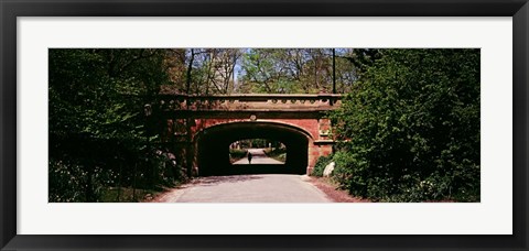 Framed Footbridge in Central Park, Manhattan, New York City Print