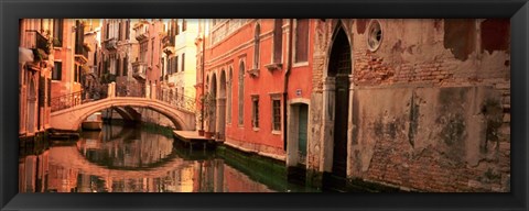 Framed Building Reflections In Water, Venice, Italy Print