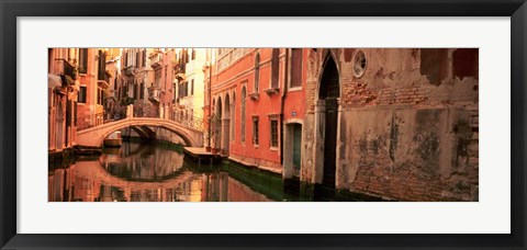 Framed Building Reflections In Water, Venice, Italy Print