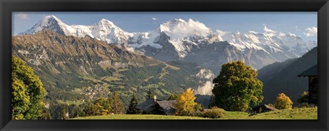 Framed Lauterbrunnen Valley with Mt Eiger, Switzerland Print