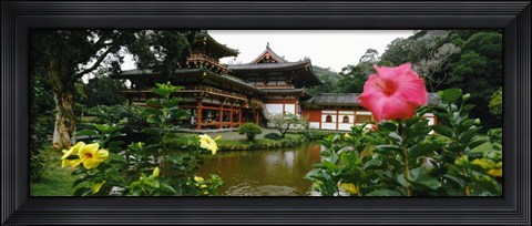 Framed Buddhist Temple, Byodo-in Temple, Koolau Range, Oahu, Hawaii Print