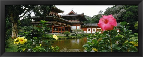 Framed Buddhist Temple, Byodo-in Temple, Koolau Range, Oahu, Hawaii Print