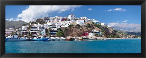 Framed Agia Galini, Rethymno, Crete, Greece Print