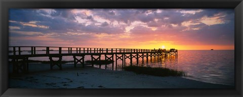 Framed Crystal Beach Pier, Florida Print