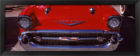 Framed Hood Ornament of a 57 Chevy Print