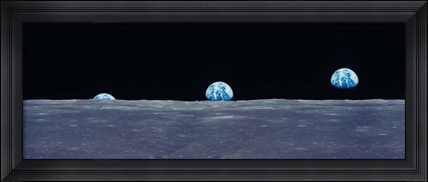 Framed Earth Viewed From The Moon Print