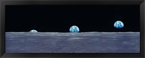 Framed Earth Viewed From The Moon Print