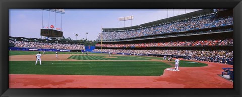 Framed Dodgers vs. Yankees, Dodger Stadium, California Print