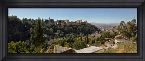 Framed Alhambra Palace from Sacromonte, Granada, Andalusia, Spain Print