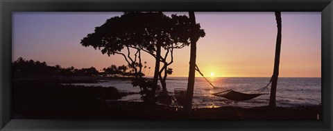 Framed Hammock on the Beach, Fairmont Orchid, Hawaii Print