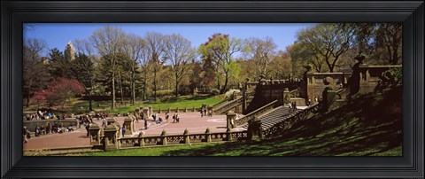 Framed Tourists enjoying at Bethesda Terrace, Central Park, Manhattan, New York City, New York State, USA Print