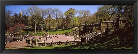 Framed Tourists enjoying at Bethesda Terrace, Central Park, Manhattan, New York City, New York State, USA Print