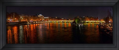 Framed River Seine from Pont des Arts, Paris, Ile-De-France, France Print