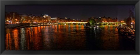 Framed River Seine from Pont des Arts, Paris, Ile-De-France, France Print