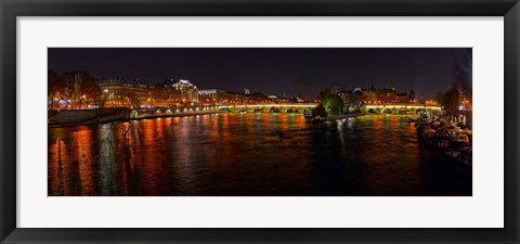 Framed River Seine from Pont des Arts, Paris, Ile-De-France, France Print
