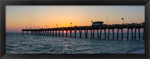 Framed Venice Pier on the Gulf of Mexico, Venice, Florida Print