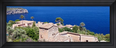Framed Hamlet by the Sea, Balearic Islands, Spain Print