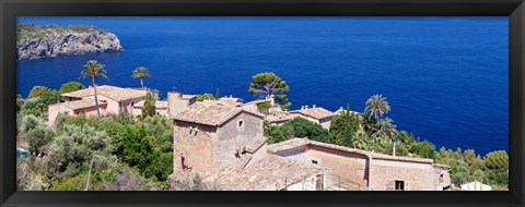 Framed Hamlet by the Sea, Balearic Islands, Spain Print