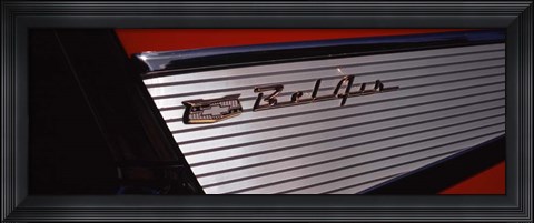 Framed 57 Chevy Bel Air Tail Fin Car Print
